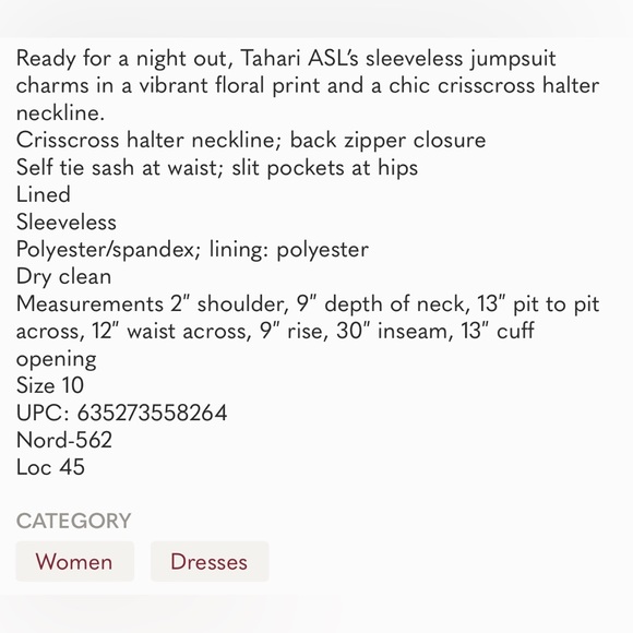 Tahari Arthur S Levine Black Floral Romper Sleeveless with Pink Flowers Size 10 - Picture 5 of 5